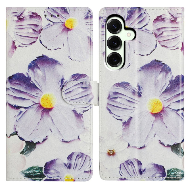 Housse Samsung Galaxy A37 Fleur Violette Portefeuille Support Dragonne