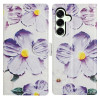 Housse Samsung Galaxy A37 Fleur Violette Portefeuille Support Dragonne