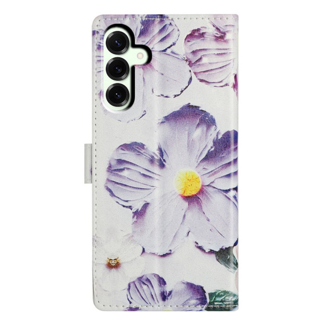 Housse Samsung Galaxy A37 Fleur Violette Portefeuille Support Dragonne