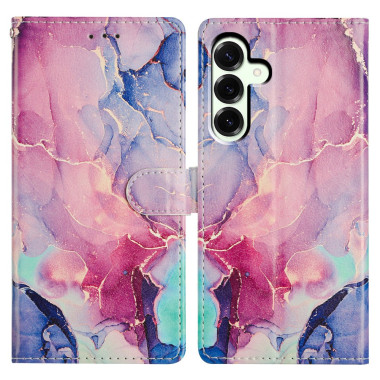 Housse Samsung Galaxy A37 Marbre Rose Portefeuille Support Dragonne ALBA