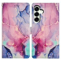 Housse Samsung Galaxy A37 Marbre Rose Portefeuille Support Dragonne ALBA