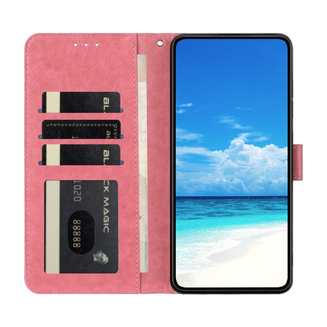 Housse Samsung Galaxy A37 Papillon Gravé Portefeuille Support Dragonne