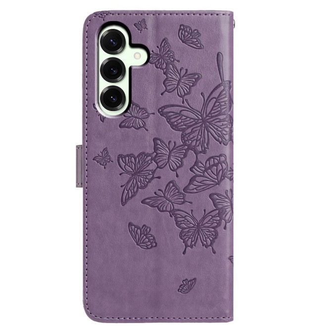 Housse Samsung Galaxy A37 Papillon Gravé Portefeuille Support Dragonne