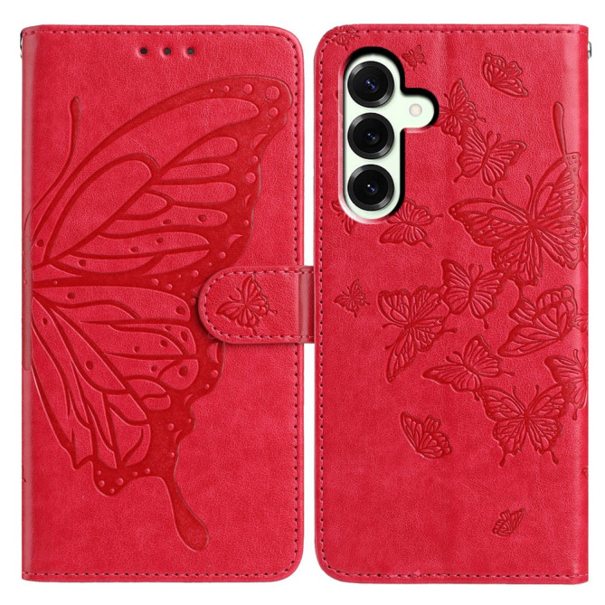 Housse Samsung Galaxy A37 Papillon Gravé Portefeuille Support Dragonne