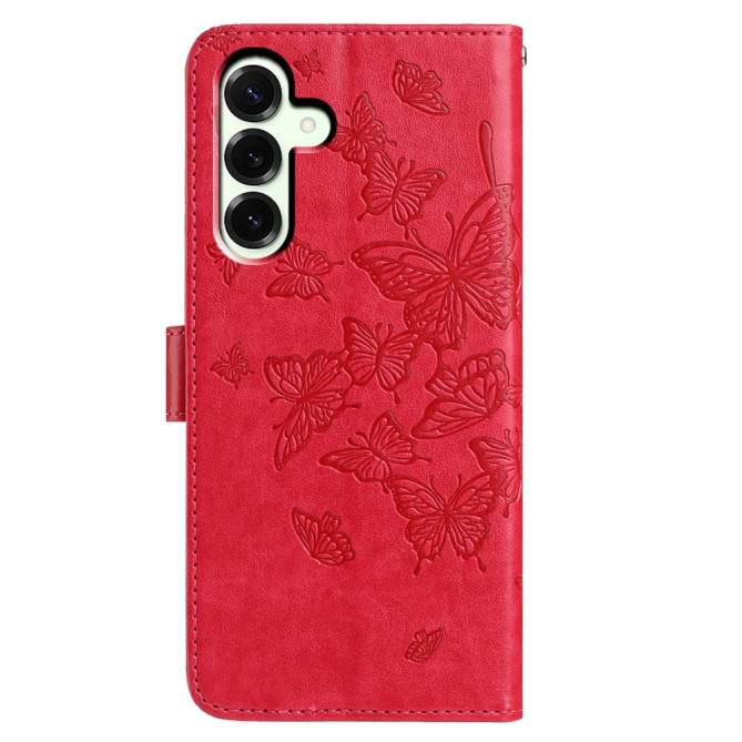 Housse Samsung Galaxy A37 Papillon Gravé Portefeuille Support Dragonne