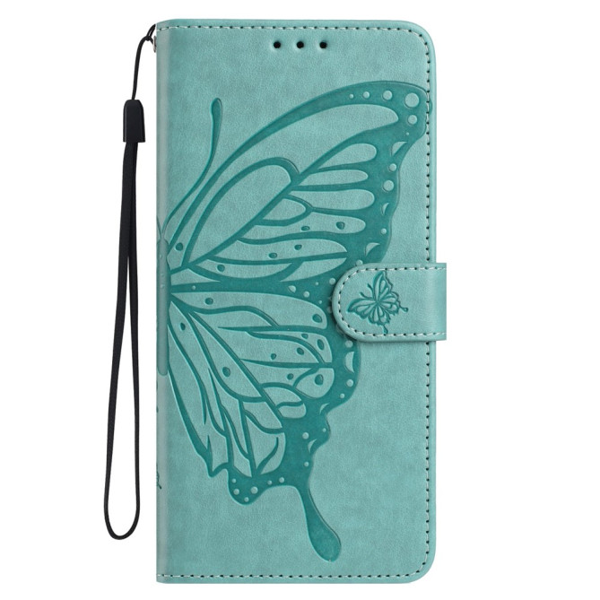 Housse Samsung Galaxy A37 Papillon Gravé Portefeuille Support Dragonne