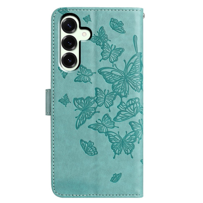 Housse Samsung Galaxy A37 Papillon Gravé Portefeuille Support Dragonne