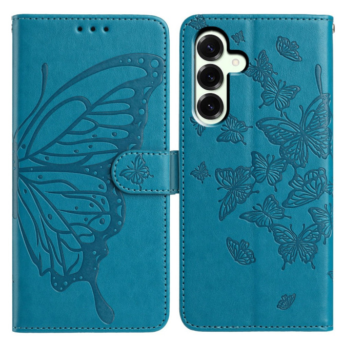 Housse Samsung Galaxy A37 Papillon Gravé Portefeuille Support Dragonne