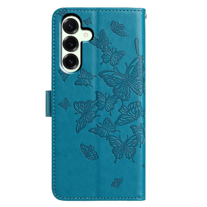 Housse Samsung Galaxy A37 Papillon Gravé Portefeuille Support Dragonne