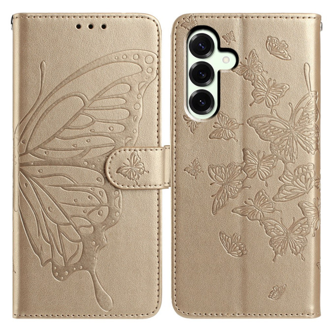 Housse Samsung Galaxy A37 Papillon Gravé Portefeuille Support Dragonne