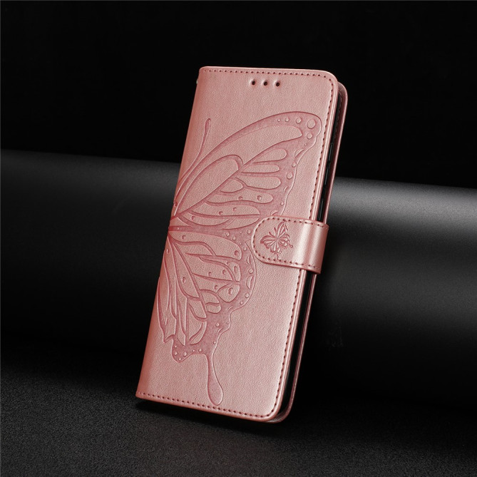 Housse Samsung Galaxy A37 Papillon Gravé Portefeuille Support Dragonne