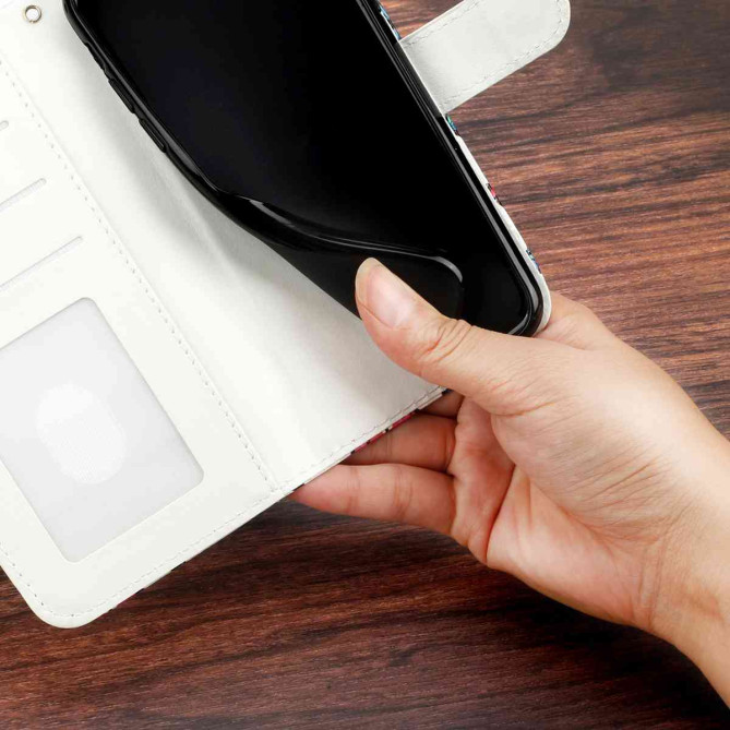 Housse Samsung Galaxy A37 Simili Cuir Portefeuille Support Dragonne Léopard