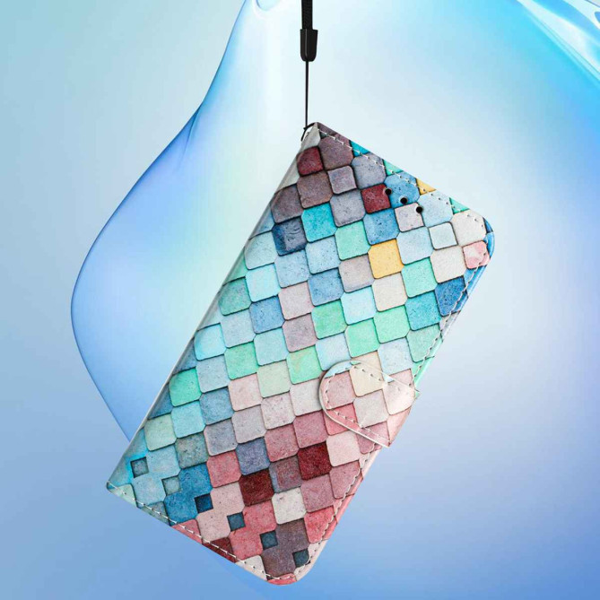 Housse Samsung Galaxy A37 Grille Portefeuille Support Dragonne