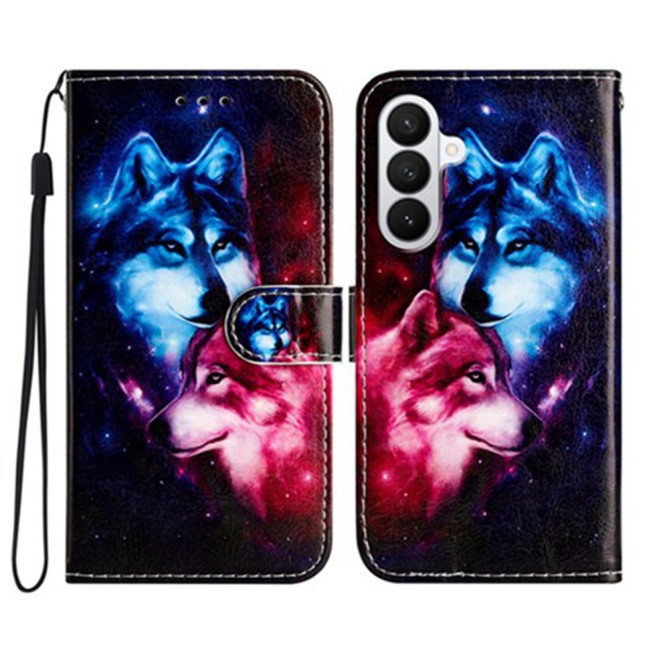 Housse Samsung Galaxy A37 Deux Loups Portefeuille Support Dragonne ALBA