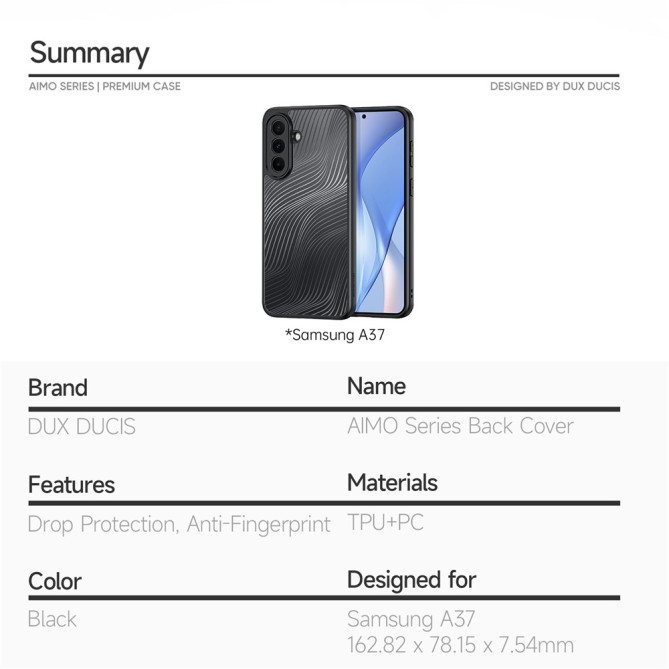 Coque Samsung Galaxy A37 DUX DUCIS Chat Anti-Chute