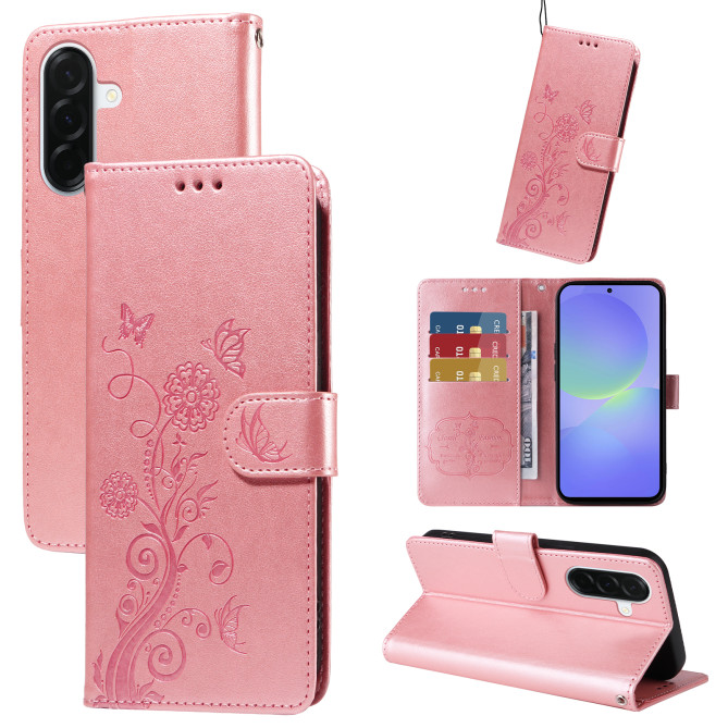 Housse Samsung Galaxy A37 Papillon Floral Portefeuille Support ALBA