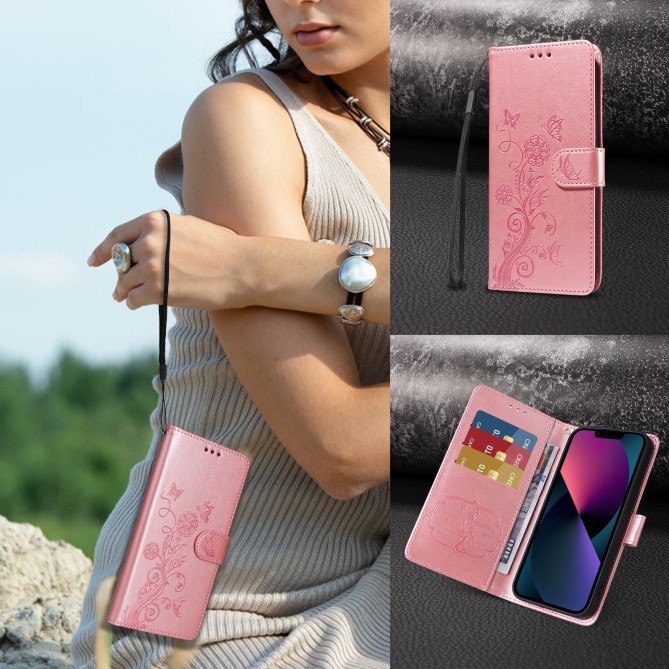 Housse Samsung Galaxy A37 Papillon Floral Portefeuille Support ALBA