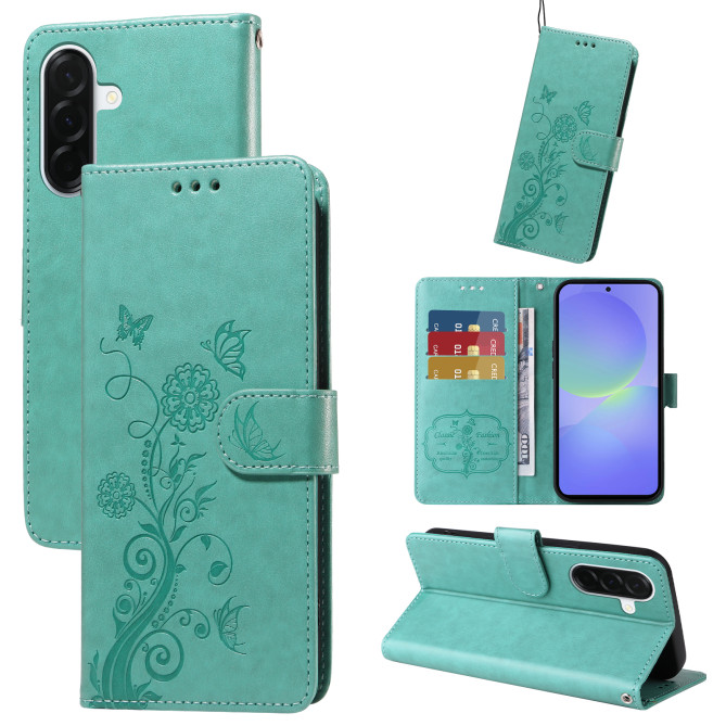 Housse Samsung Galaxy A37 Papillon Floral Portefeuille Support ALBA