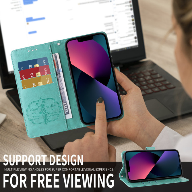 Housse Samsung Galaxy A37 Papillon Floral Portefeuille Support ALBA