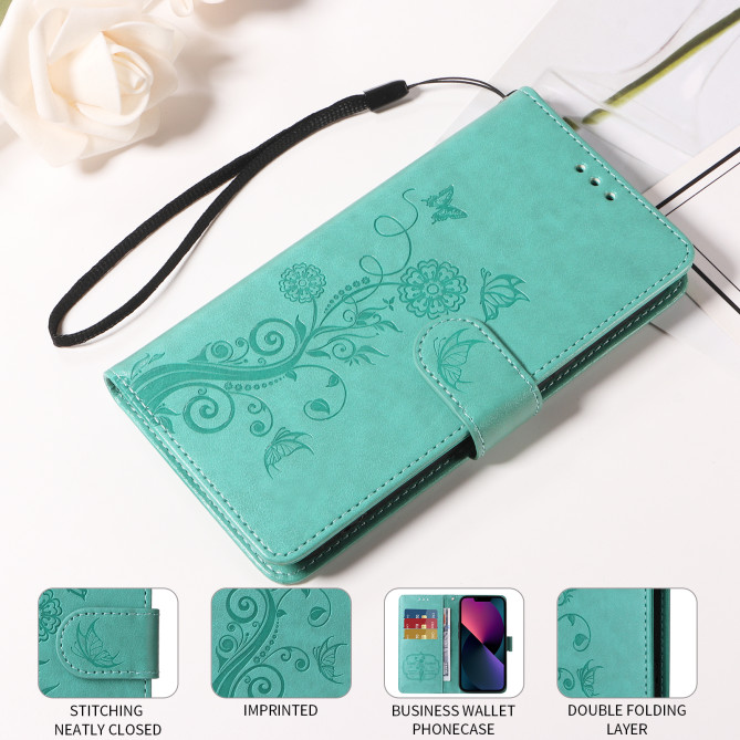 Housse Samsung Galaxy A37 Papillon Floral Portefeuille Support ALBA