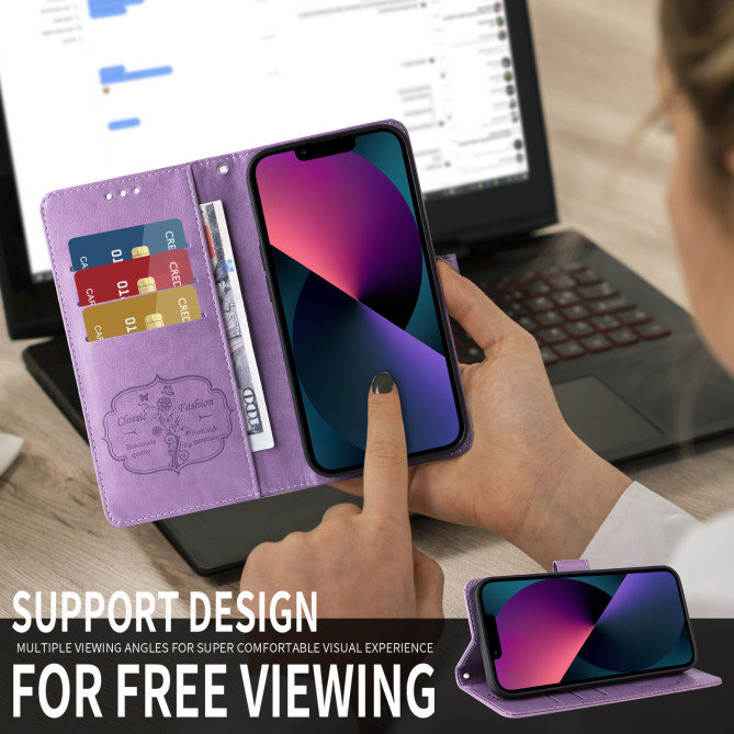 Housse Samsung Galaxy A37 Papillon Floral Portefeuille Support ALBA