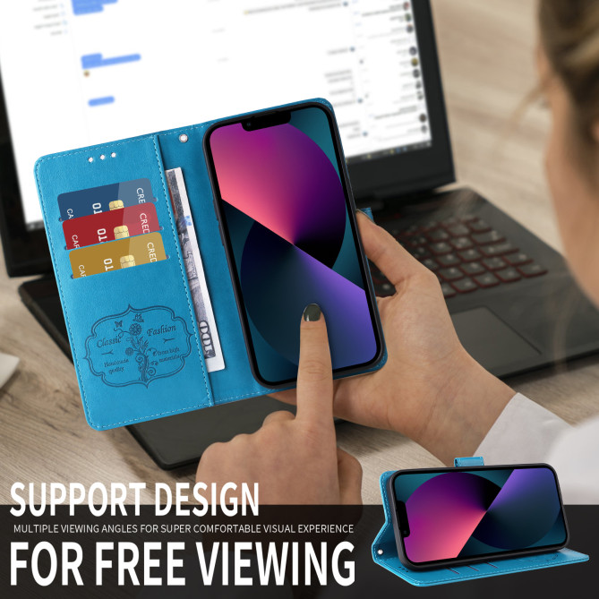 Housse Samsung Galaxy A37 Papillon Floral Portefeuille Support ALBA