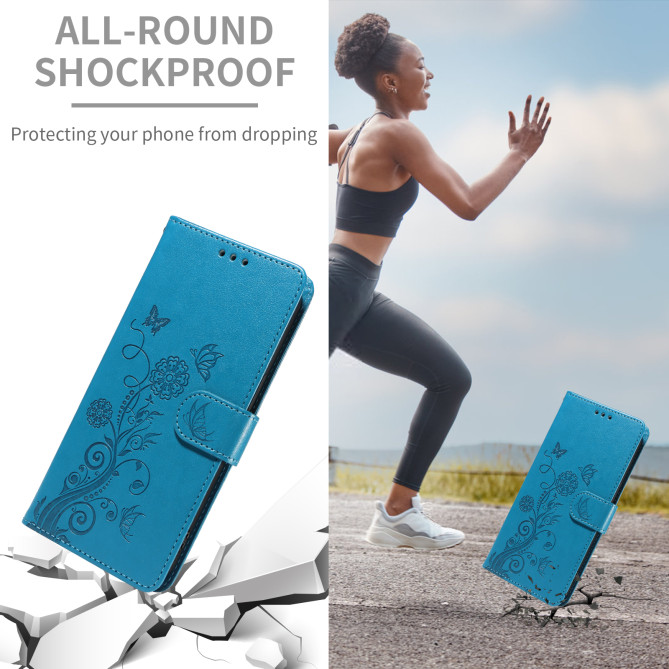 Housse Samsung Galaxy A37 Papillon Floral Portefeuille Support ALBA