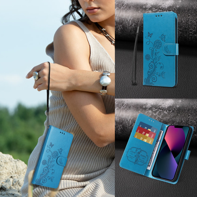 Housse Samsung Galaxy A37 Papillon Floral Portefeuille Support ALBA