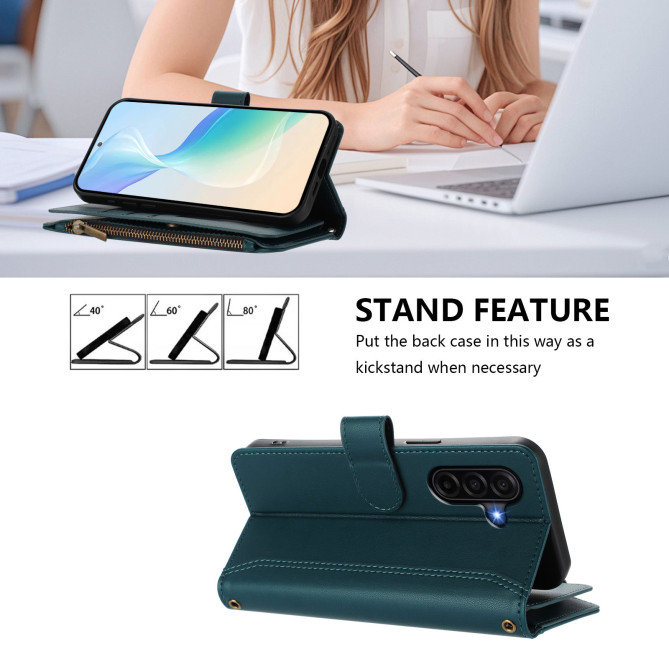 Housse Samsung Galaxy A37 Portefeuille Fermeture Éclair 9 Cartes ALBA