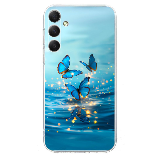 Coque Samsung Galaxy A37 Papillon Bleu Anti-Chocs