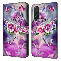 Housse Samsung Galaxy A37 Fleurs Portefeuille Support