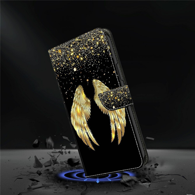 Housse Samsung Galaxy A37 Gold Wing Portefeuille Support