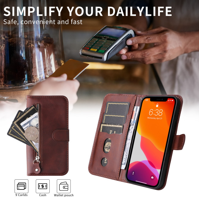 Housse Samsung Galaxy A37 Portefeuille Fermeture Éclair