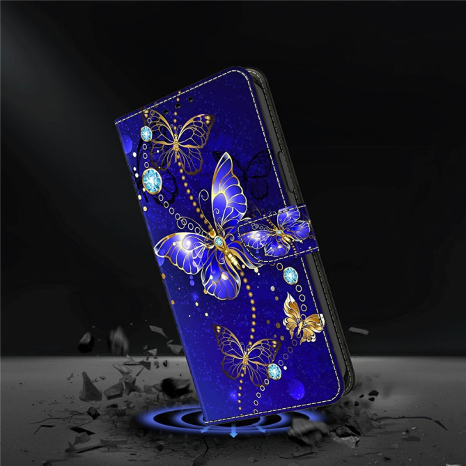 Housse Samsung Galaxy A37 Papillon Diamant Portefeuille Support ALBA