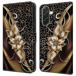 Housse Samsung Galaxy A37 Metal Flower Portefeuille Support