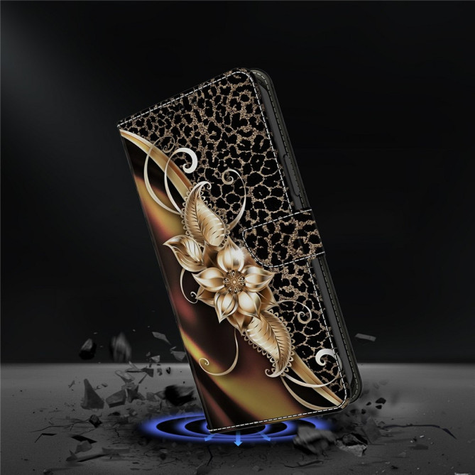 Housse Samsung Galaxy A37 Metal Flower Portefeuille Support