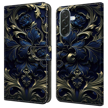 Housse Samsung Galaxy A37 Blue Flower Portefeuille Support