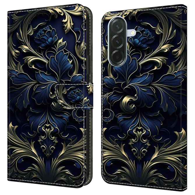 Housse Samsung Galaxy A37 Blue Flower Portefeuille Support