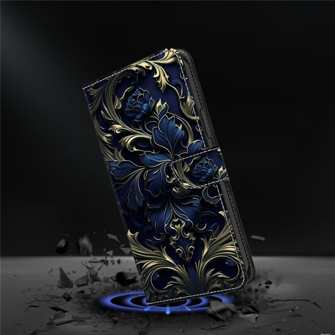 Housse Samsung Galaxy A37 Blue Flower Portefeuille Support