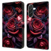 Housse Samsung Galaxy A37 Black Rose Portefeuille Support