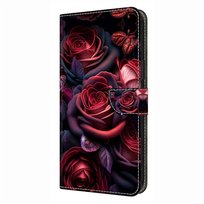 Housse Samsung Galaxy A37 Black Rose Portefeuille Support