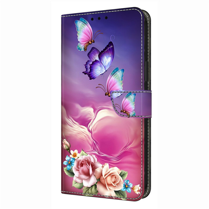 Housse Samsung Galaxy A37 Papillon Floral Portefeuille Support CARA