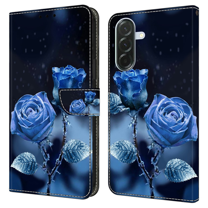 Housse Samsung Galaxy A37 Blue Roses Portefeuille Support