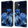 Housse Samsung Galaxy A37 Blue Roses Portefeuille Support