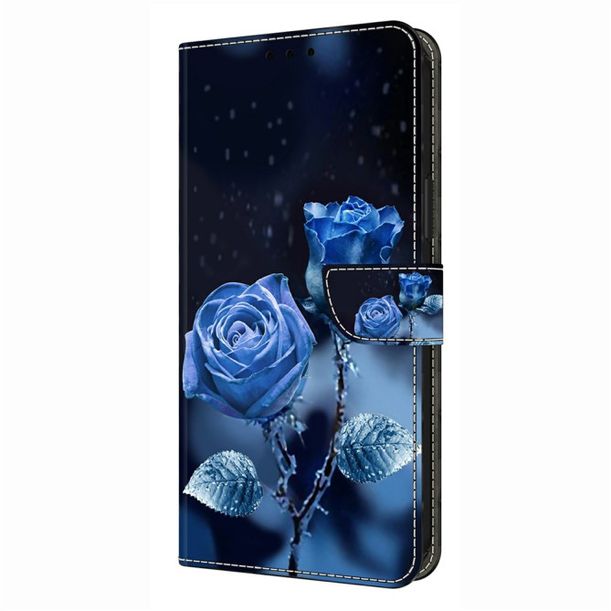 Housse Samsung Galaxy A37 Blue Roses Portefeuille Support