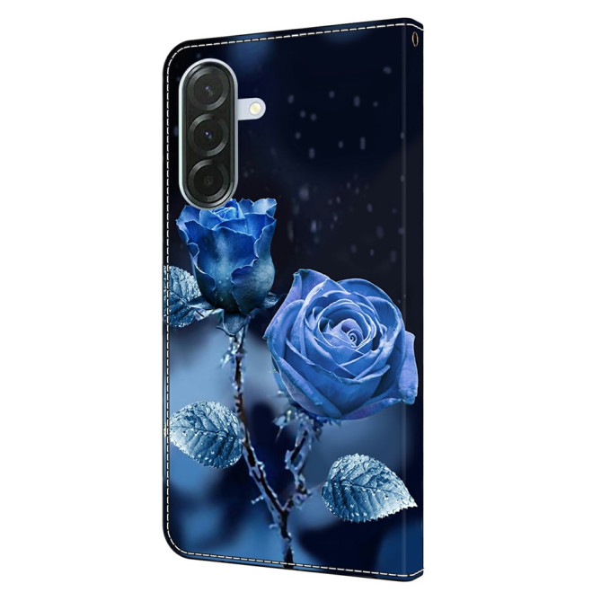 Housse Samsung Galaxy A37 Blue Roses Portefeuille Support