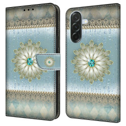 Housse Samsung Galaxy A37 Blue Diamond Flower Portefeuille Support