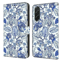 Housse Samsung Galaxy A37 Blue Flower Bush Portefeuille Support
