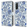 Housse Samsung Galaxy A37 Blue Flower Bush Portefeuille Support