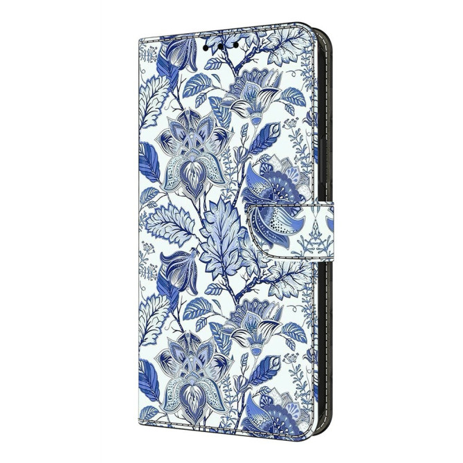 Housse Samsung Galaxy A37 Blue Flower Bush Portefeuille Support
